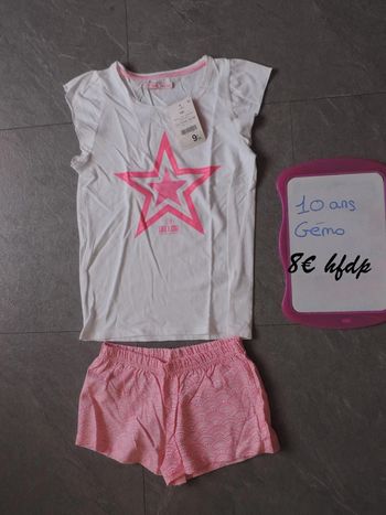 pyjama short gémo taille 10 ans