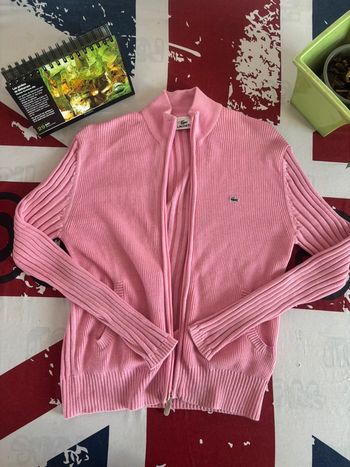Veste rose Lacoste vintage unisexe petit croco fille xs homme s femme