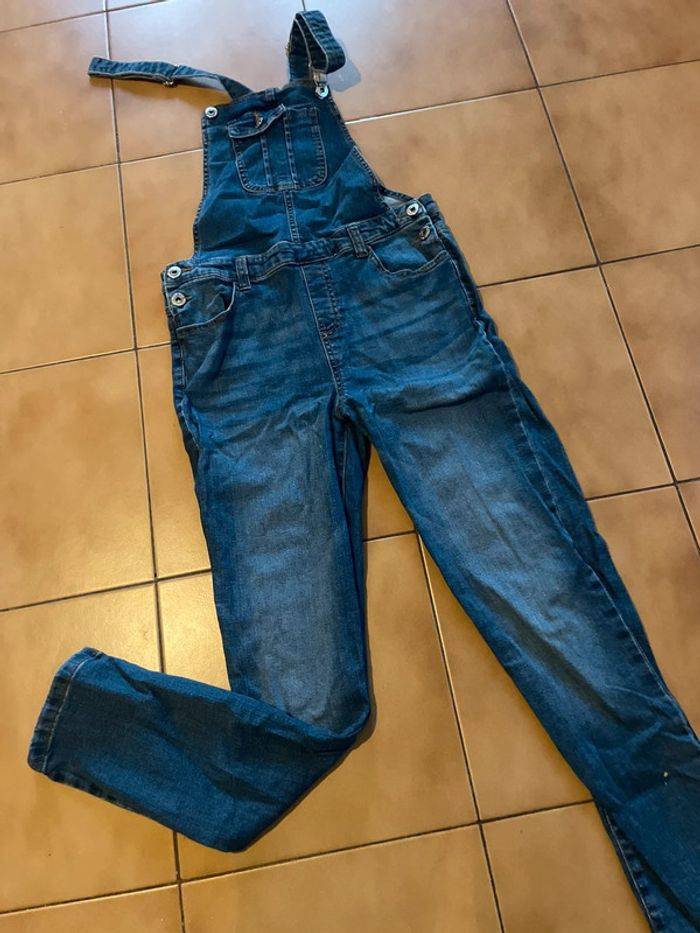 Salopette fille en jeans 13/14 ans - photo numéro 2