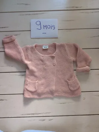 Gilet maille bébé fille 9 mois