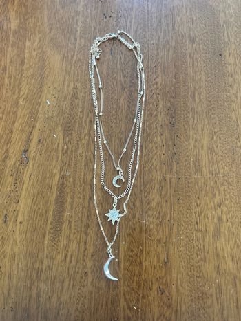 Collier 3 rangs lune et étoile