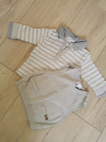 Polo + pull sans manches