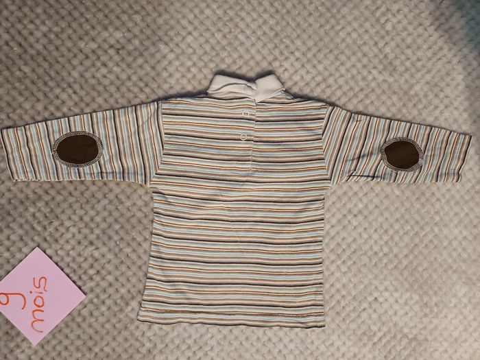 T-shirt rayé col roulé 9 mois - photo numéro 5