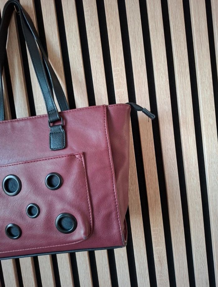 Sac cabas bandoulière Lollipops bordeaux - photo numéro 3