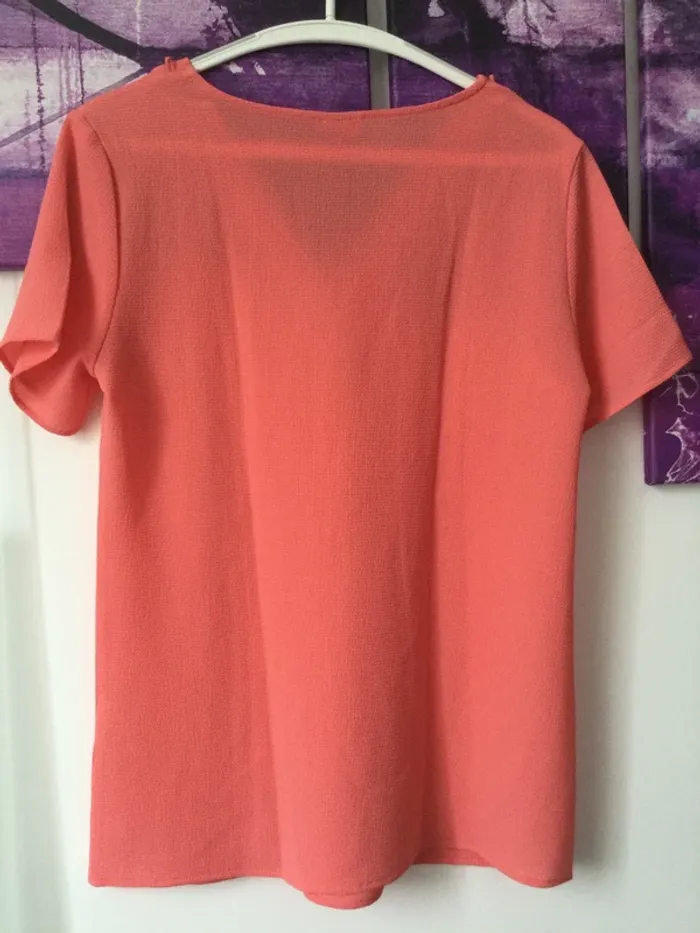 Blouse fluide d’été manches courtes corail T38 - photo numéro 5