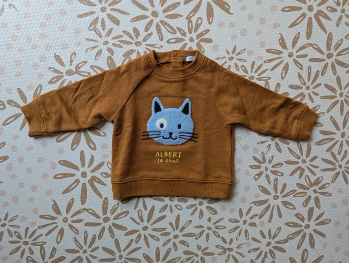 Pull Albert le chat de chez Bout'chou
