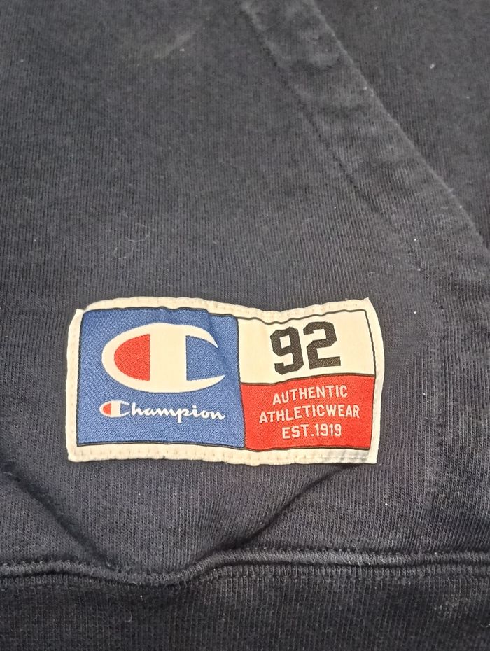 Sweat à capuche Champion color block bleu jaune – taille M - photo numéro 6