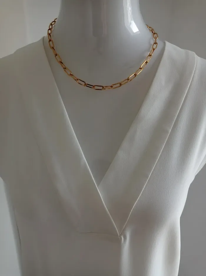 Magnifique haut blanc cassé Manches courtes beau col T.36/38 H&M - photo numéro 2