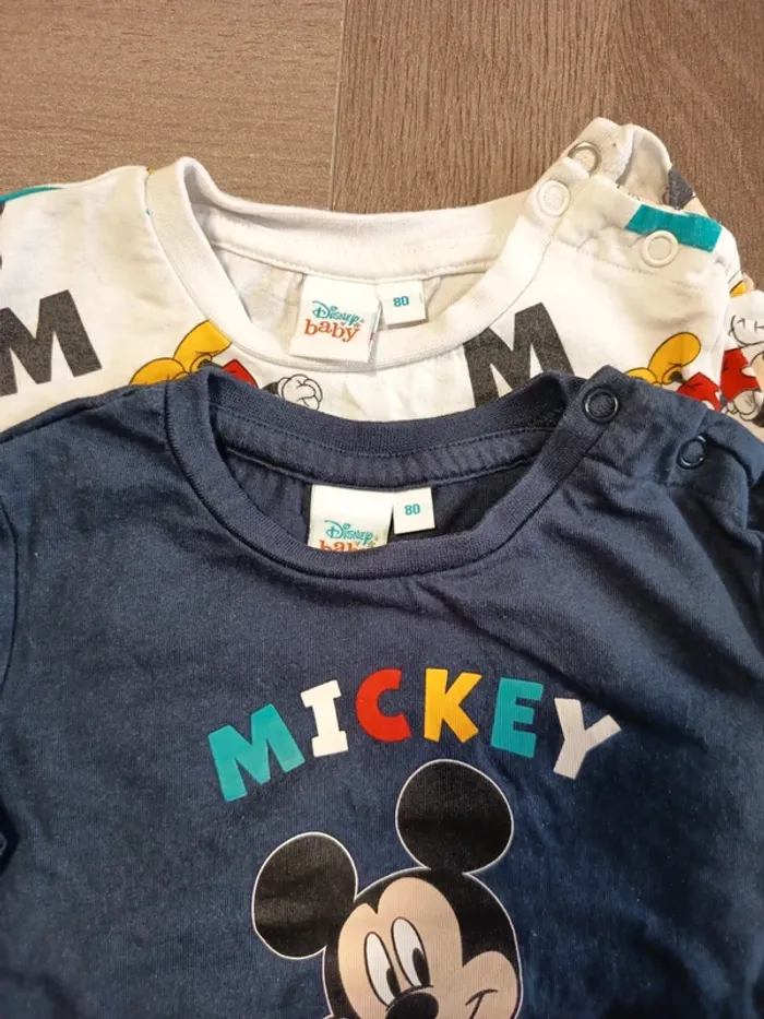 Lot 2 tee-shirts manches longues Mickey - photo numéro 6