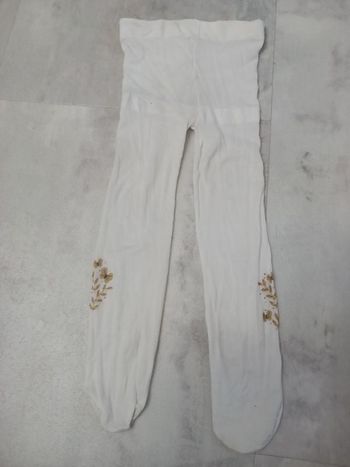 Collants fin blancs motifs dorés