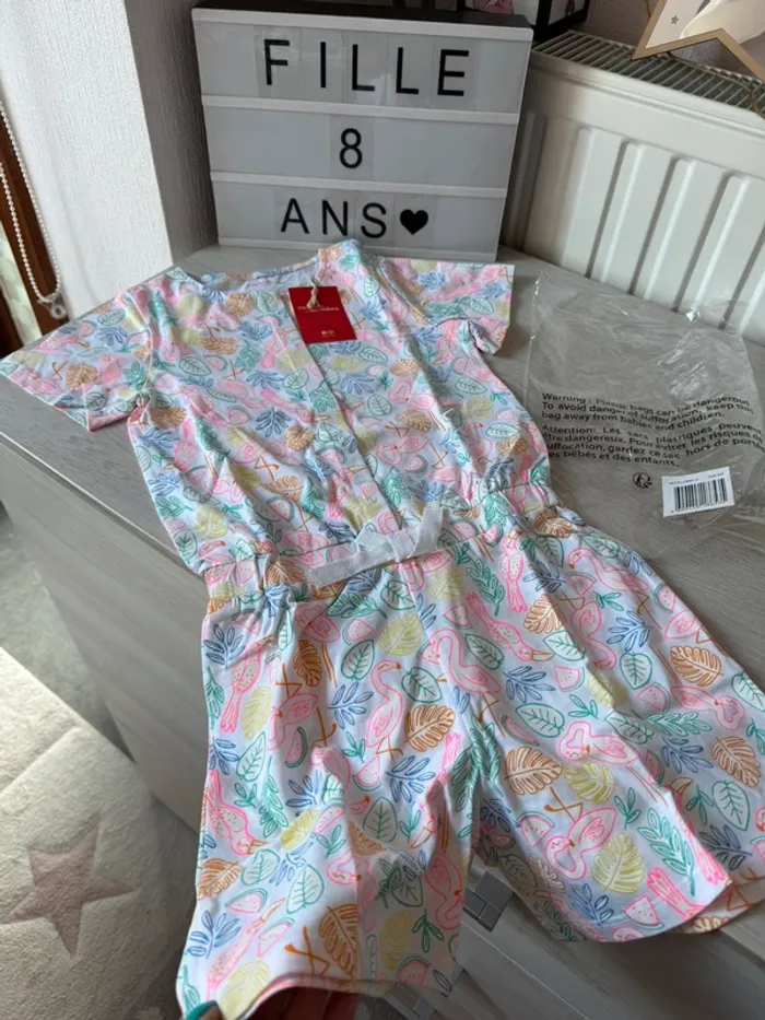 Jolie combishort pyjama 6-8 ans DPAM neuve