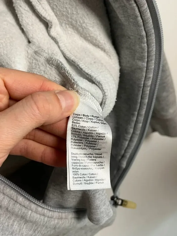 Sweat à capuche zippé gris Lacoste - photo numéro 6