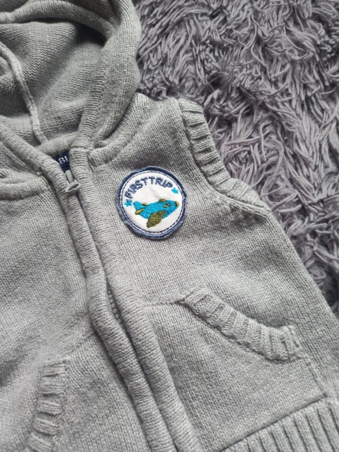 Gilet à capuche sans manches bébé garcon - photo numéro 2