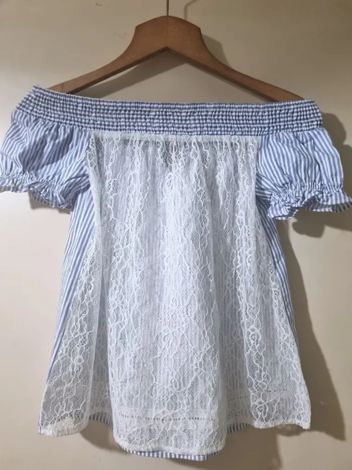 Très joli haut NafNaf noeud devant et tout en dentelles transparentes dans le dos impeccable T XS - photo numéro 5