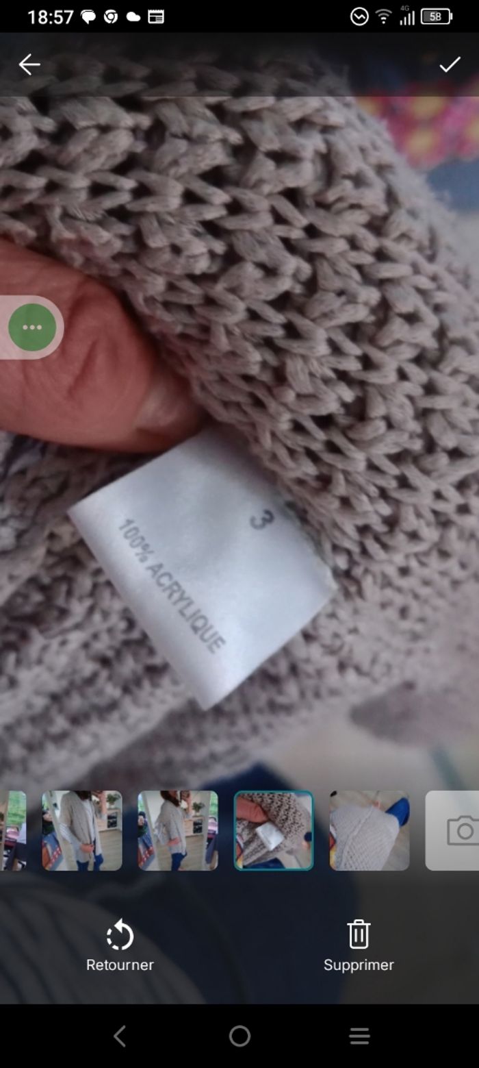 Gilet long 42 sans manches en maille texturée Gris c79 - photo numéro 7