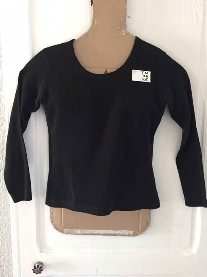 424-Haut noir m/longues T 38 - M