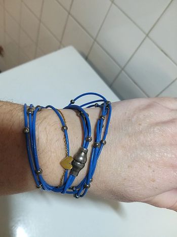 Bracelet cuir bleu