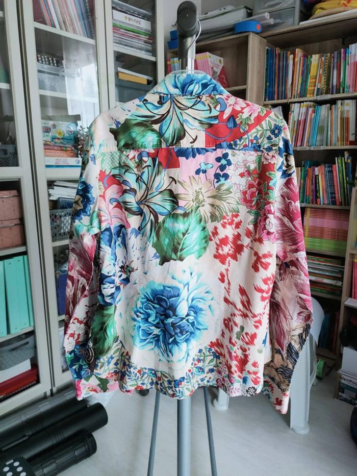 Chemisier Gérard Darel patchwork fleuri, 100% coton, taille 40, allure bohème chic - photo numéro 2