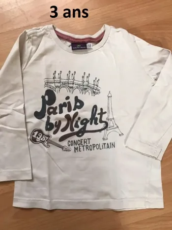 Tee-shirts 3 ans Paris  by night
