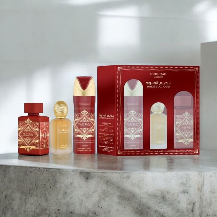 Badee Al Oud Sublime – Coffret 3 pièces : Eau de Parfum 100 ml, Hair Mist 50 ml, Perfumed Spray 200 ml, Parfum Gourmand Floral et Boisé - photo numéro 2