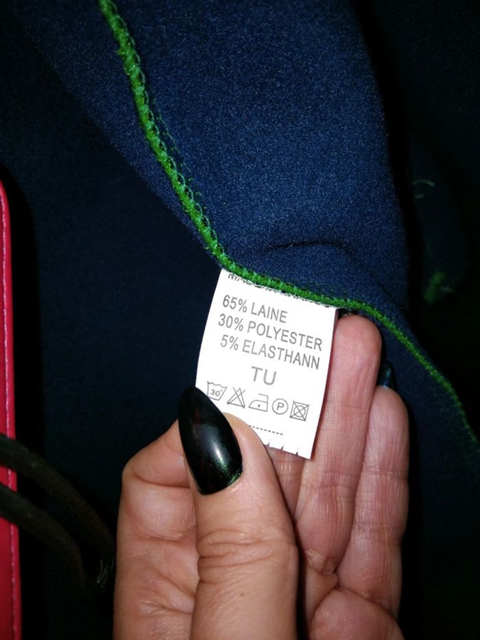 Manteau vert intérieur marine - photo numéro 3