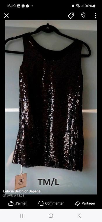 Blouse brillante avec sequins neuves
