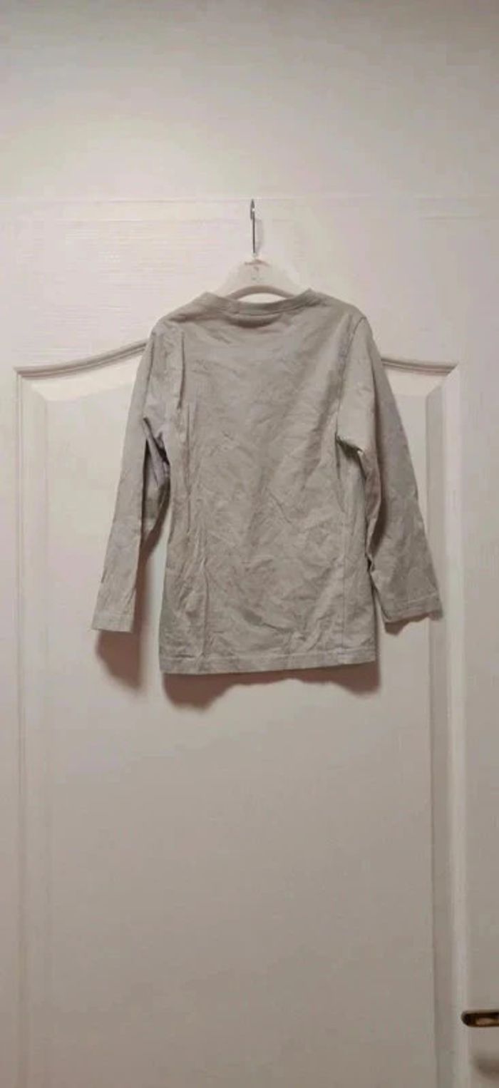 T-shirt ml gris motifs gris et roses Kiabi NKY 6 ans - photo numéro 2
