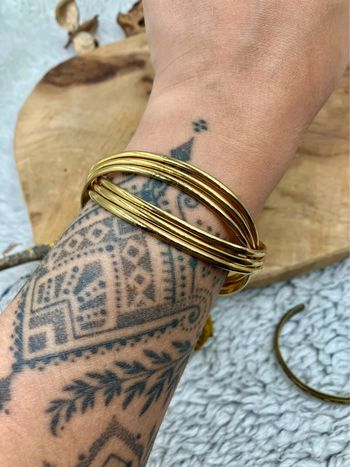 Bracelet jonc en acier inoxydable doré