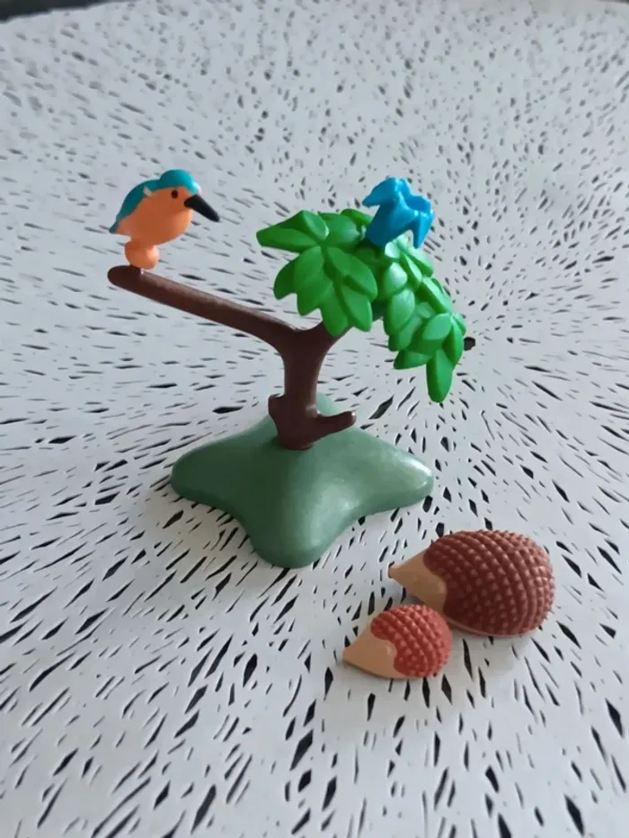 Martin pêcheur playmobil et hérissons - photo numéro 2