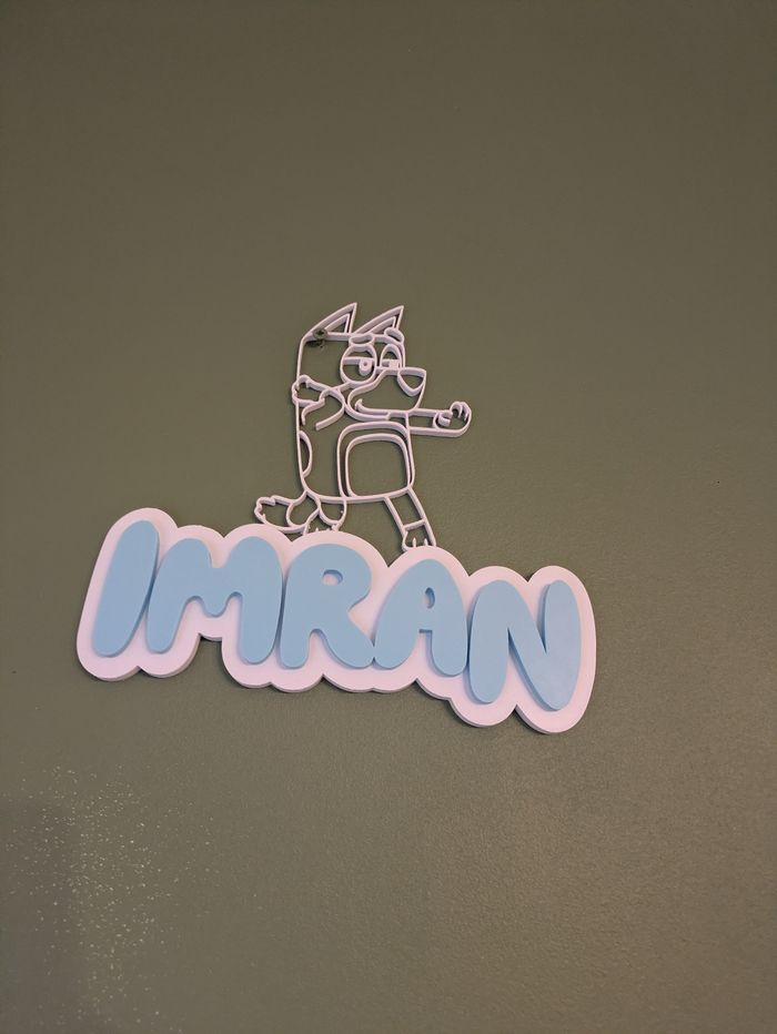 Décoration prénom style Bluey – Personnage Bluey inclus - photo numéro 4