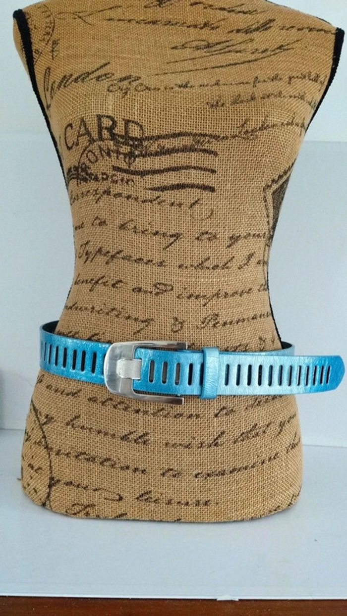 Ceinture deux nuances de bleu 95 cm