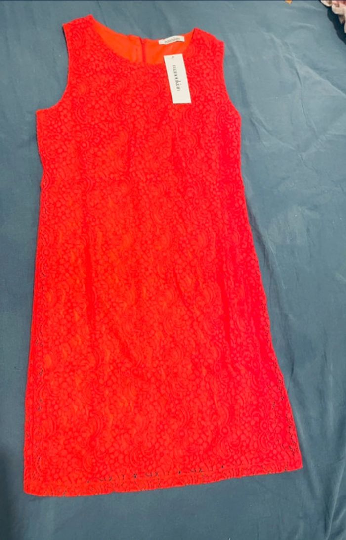 Robe d’été  corail en dentelle Manoukian taille 3 - photo numéro 6