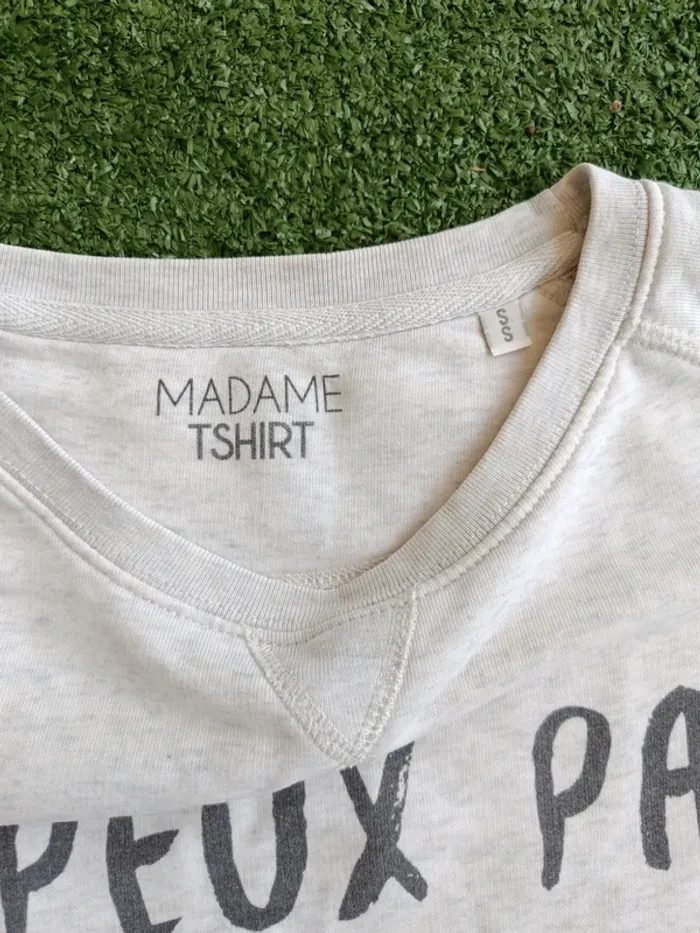 Sweat blanc chiné madame t-shirt Je peux pas j'ai poney taille S - photo numéro 3