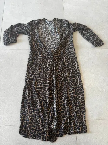 Longue Tunique ouverte marron, taille L, très bon état