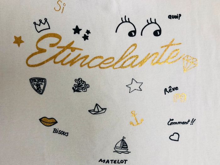 T-shirt en coton à message scintillant Petit bateau T-8 ans - photo numéro 3