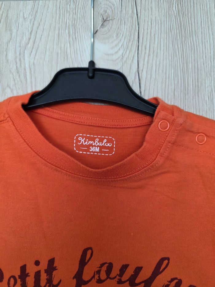 TEE-SHIRT GARÇON 👦 MANCHE LONGUE MOTIF PETIT LOUP NEUF 3ANS Kimbaloo - photo numéro 3