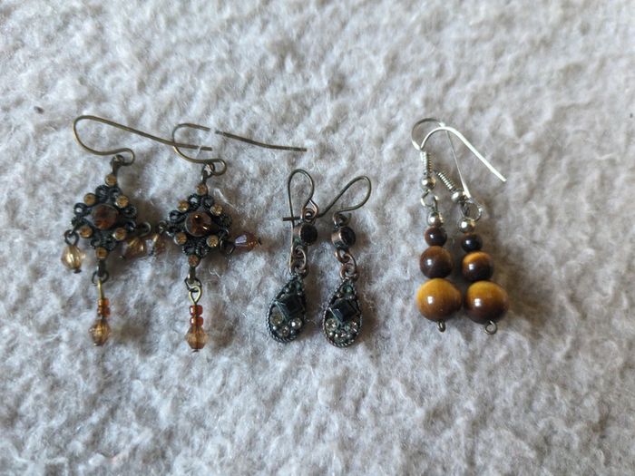 3 paires de boucles d'oreilles femme