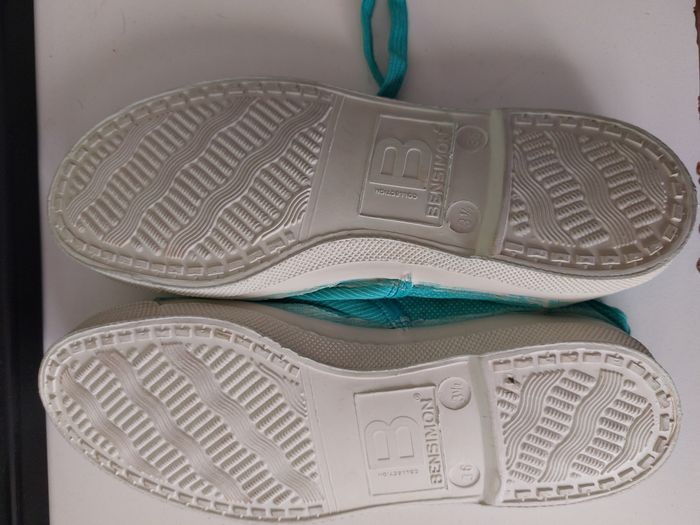 tennis bensimon bleu à lacets rayé 36 - photo numéro 2