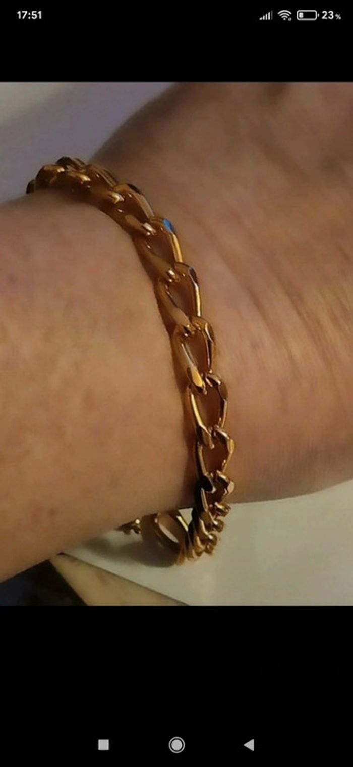 Bracelet mailles plaqué or - photo numéro 2