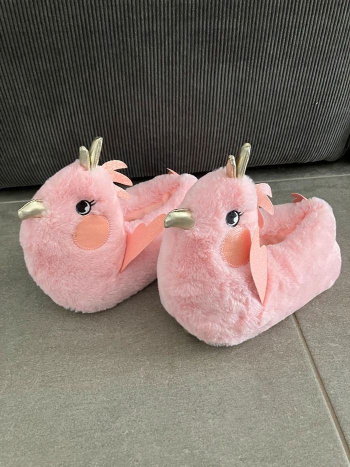 Chausson fantaisie femme rose