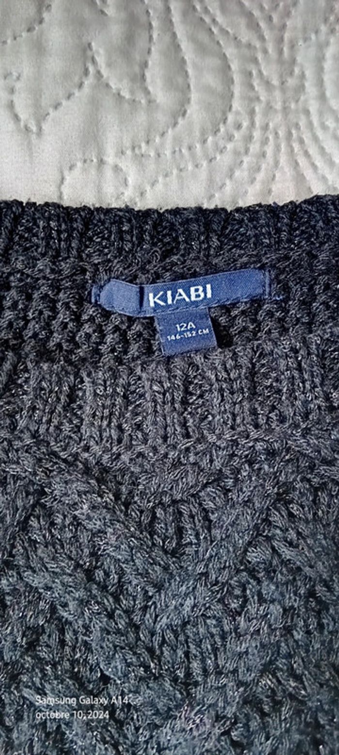 Pull long de fête noir fil métallisé avec torsades fille 12 ans kiabi - photo numéro 16