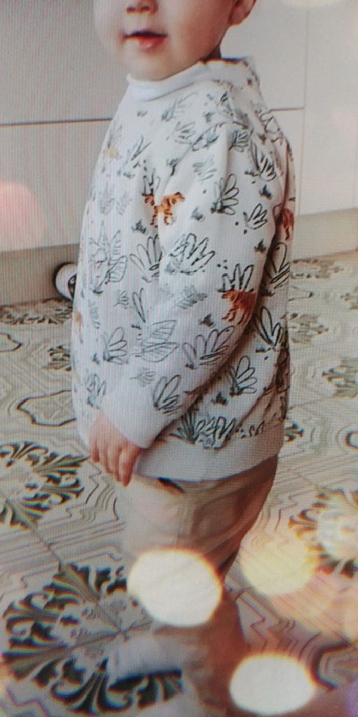 Joli ensemble 12 mois pull et sous-pull TAO motif jungle - photo numéro 2