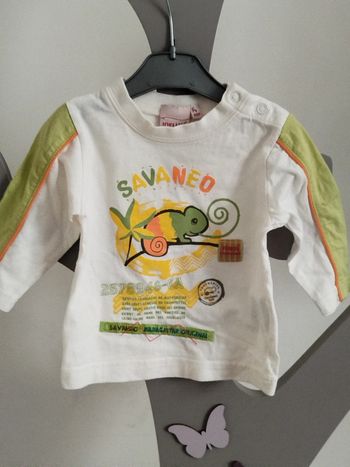 Tee-shirt manches longues blanc imprimé Influx taille 3 mois