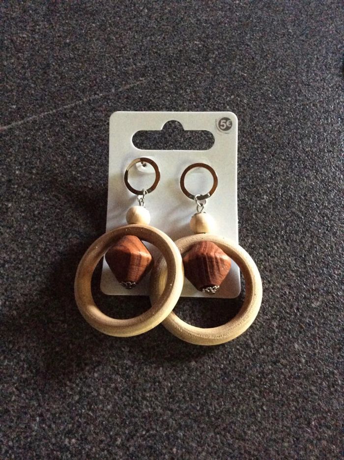 Boucles d'oreilles anneaux bois