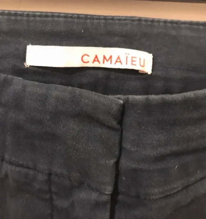 Pantalon femme camaïeu coupe droite tissu bleu marine taille 42 - photo numéro 3