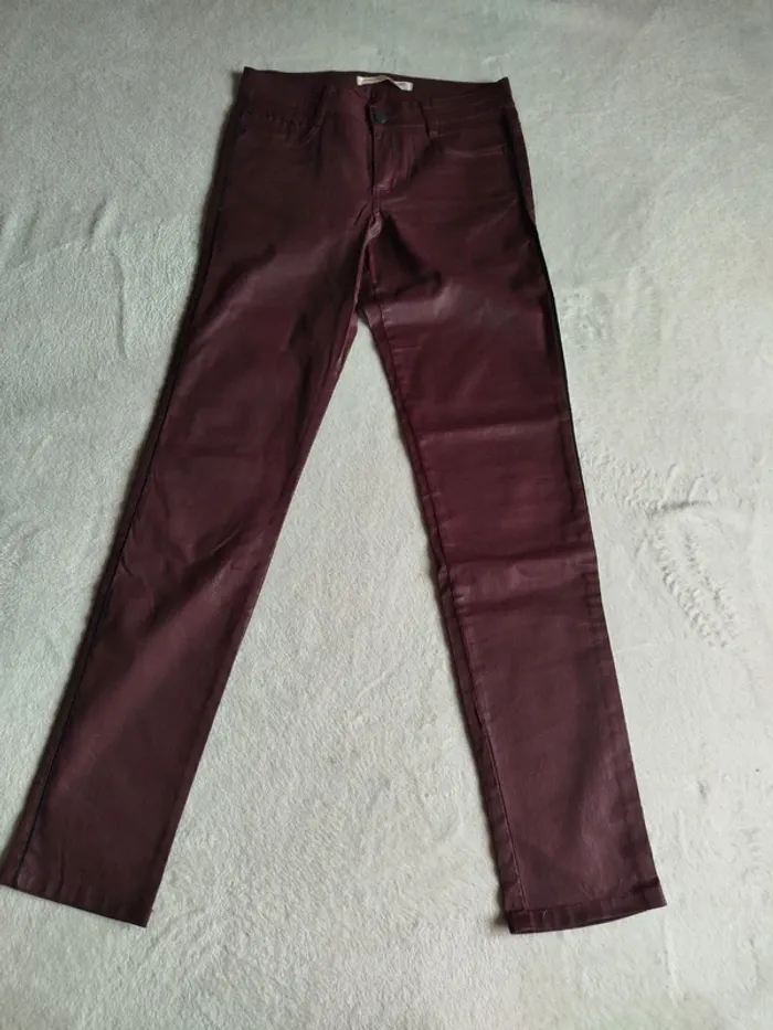 Pantalon droit Comptoir des Cotonniers grenat taille 38 - photo numéro 3