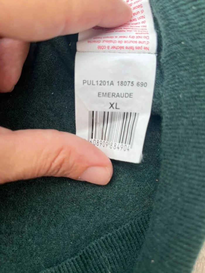 Pull Serge Blanco couleur émeraude taille XL - photo numéro 3