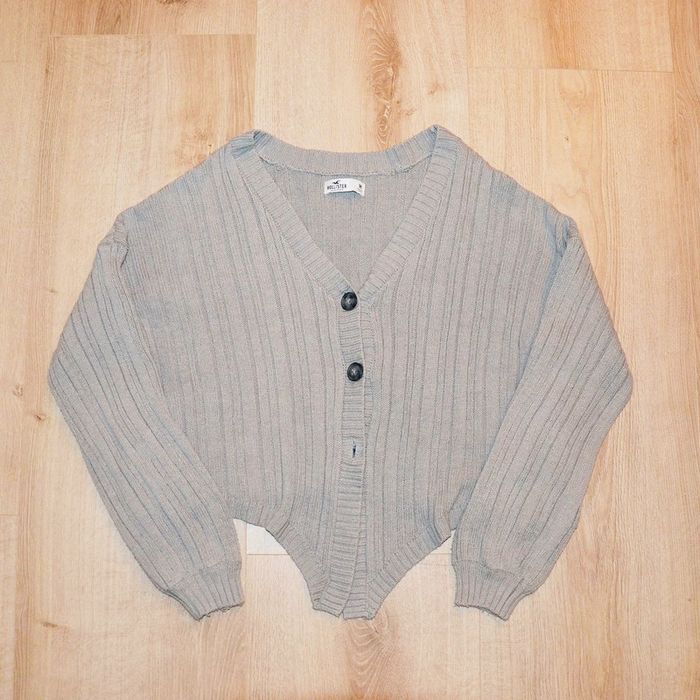 Hollister California Gilet Crop Top Femme Gris Taupe (Taille M) - photo numéro 2