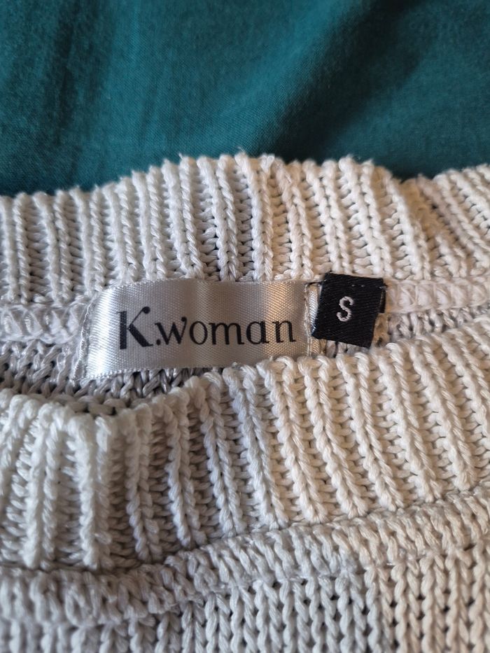 Pull gris et blanc - photo numéro 3