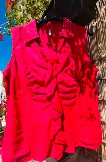 Blouse rouge à volants Patrice Bréal